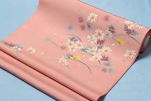 画像をギャラリービューアに読み込む, 加賀友禅 名古屋帯 染帯 塩瀬 加賀友禅 作家 落款 菊 付下げ 小紋 紬 未仕立て