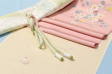 画像をギャラリービューアに読み込む, 加賀友禅 名古屋帯 染帯 塩瀬 加賀友禅 作家 落款 菊 付下げ 小紋 紬 未仕立て