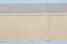 画像をギャラリービューアに読み込む, 着物 夏帯 名古屋帯 単衣 盛夏 カジュアル 麻 ストライプ 浴衣帯 浴衣 小紋