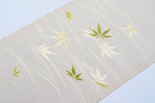 画像をギャラリービューアに読み込む, 名古屋仕立て 染め帯 絽 正絹 流水 紅葉 流水に楓模様 染帯 着物 新品 未使用