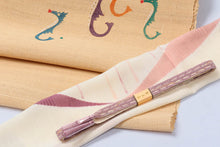 画像をギャラリービューアに読み込む, 着物 名古屋帯 麻 夏帯 染め帯 染帯 おしゃれ 単衣 盛夏 落款 作家
