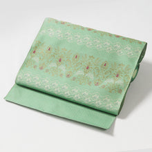 画像をギャラリービューアに読み込む, 名古屋帯 反物 正絹 ジェノバ装飾紋 緑 グリーン 誉田屋源兵衛 帯 未仕立て 九寸名古屋帯 なごや帯 おしゃれ カジュアル お洒落 高級 着付け レディース 色無地 無地 付下げ 小紋 無地 紬 木綿 きもの 着物 女性 和服 和装小物 着付け小物 単衣 袷