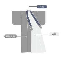 画像をギャラリービューアに読み込む, 男物長襦袢 袷 国内手縫い仕立て 湯のし・裏地・半衿込み