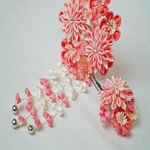画像をギャラリービューアに読み込む, つまみ簪 つまみ 簪 縮緬 かんざし つまみ細工 花しおり 振袖 十三参り 成人式 かわいい ママ振り 髪飾り