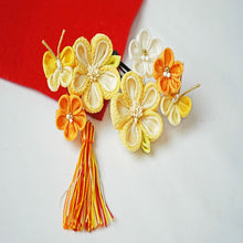 画像をギャラリービューアに読み込む, 髪飾り パッチン留め 2点セット つまみ細工 七五三 卒園式 スリーピン パッチンピン ヘアアクセサリー かみかざり