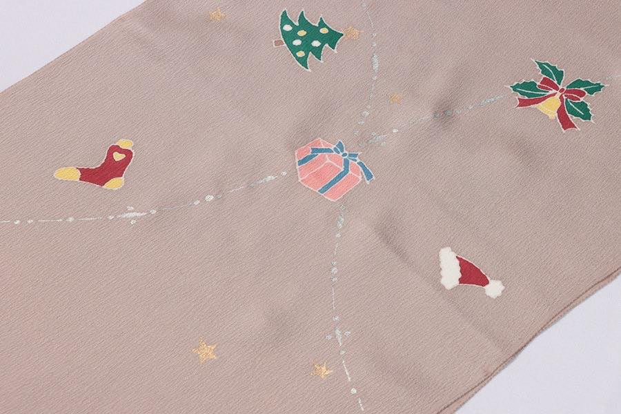 着物の帯　Xmas刺繍