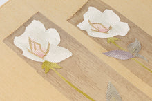 画像をギャラリービューアに読み込む, 名古屋帯 反物 西陣 都 花の段模様 ブラウン ベージュ 茶色 着物 帯 八寸名古屋帯 カジュアル お洒落 高級 未仕立て 着付け レディース 紬 小紋 木綿 きもの 着物 女性 和服 和装小物 単衣 袷 八寸 名古屋