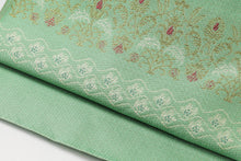 画像をギャラリービューアに読み込む, 名古屋帯 反物 正絹 ジェノバ装飾紋 緑 グリーン 誉田屋源兵衛 帯 未仕立て 九寸名古屋帯 なごや帯 おしゃれ カジュアル お洒落 高級 着付け レディース 色無地 無地 付下げ 小紋 無地 紬 木綿 きもの 着物 女性 和服 和装小物 着付け小物 単衣 袷