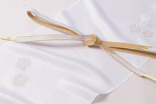 画像をギャラリービューアに読み込む, 帯締め 黒留袖 白 金 正絹 留袖 結婚式 色留袖 礼装 フォーマル 龍工房