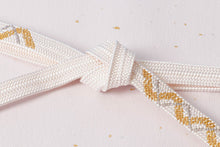 画像をギャラリービューアに読み込む, 帯締め 黒留袖 白 金 正絹 留袖 結婚式 色留袖 礼装 フォーマル 龍工房