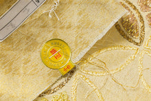 画像をギャラリービューアに読み込む, 半幅帯 正絹 七宝模様 唐織 金 ゴールド ベージュ 西陣織物 京都 博多帯 博多織 日本製 帯 細帯 着物 フォーマル カジュアル 単衣 小紋 和服 和装 和装小物 着付け 小物 お洒落 女性用 レディース きもの 着物 高級 訪問着 付下げ 小紋 無地