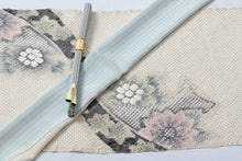 画像をギャラリービューアに読み込む, 名古屋帯 未仕立て 反物 花 きぬたや 帯 絞り 総絞り 帯 紬 小紋