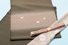 画像をギャラリービューアに読み込む, 名古屋帯 正絹 縮緬 うさぎ 染帯 小紋 紬 着物 きもの 染め帯 未仕立て 反物