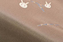 画像をギャラリービューアに読み込む, 名古屋帯 正絹 縮緬 うさぎ 染帯 小紋 紬 着物 きもの 染め帯 未仕立て 反物