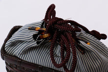 画像をギャラリービューアに読み込む, メンズ 信玄袋 (単品) 紺色 青色 黒色 グレー 縦縞 ストライプ 男巾着 きんちゃく 男性用 大人 浴衣 ゆかた 甚平 着物 袴 父の日