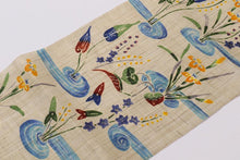 画像をギャラリービューアに読み込む, 着物 名古屋帯 新品 反物 夏帯 夏用 麻 野口 紅型