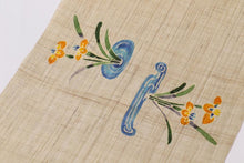 画像をギャラリービューアに読み込む, 着物 名古屋帯 新品 反物 夏帯 夏用 麻 野口 紅型