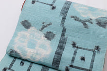 画像をギャラリービューアに読み込む, きもの 着物 西陣 捨松 すてまつ 織物 名古屋帯 八寸名古屋帯 単衣 袷 ブルー 絣
