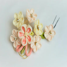 画像をギャラリービューアに読み込む, つまみ簪 つまみ 簪 縮緬 かんざし つまみ細工 花しおり 振袖 十三参り 成人式 かわいい ママ振り 髪飾り