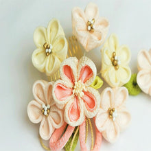 画像をギャラリービューアに読み込む, つまみ簪 つまみ 簪 縮緬 かんざし つまみ細工 花しおり 振袖 十三参り 成人式 かわいい ママ振り 髪飾り