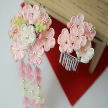 画像をギャラリービューアに読み込む, つまみ簪 つまみ 簪 縮緬 かんざし つまみ細工 花しおり 振袖 十三参り 成人式 かわいい ママ振り 髪飾り