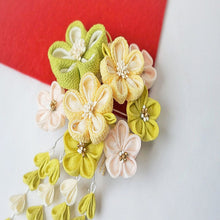 画像をギャラリービューアに読み込む, つまみ簪 つまみ 簪 縮緬 かんざし つまみ細工 花しおり 振袖 十三参り 成人式 かわいい ママ振り 髪飾り