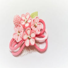 画像をギャラリービューアに読み込む, 髪飾り かんざし 2点セット つまみ細工 七五三 卒園式 スリーピン パッチンピン ヘアアクセサリー かみかざり