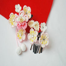 画像をギャラリービューアに読み込む, 髪飾り かんざし 2点セット つまみ細工 七五三 卒園式 スリーピン パッチンピン ヘアアクセサリー かみかざり
