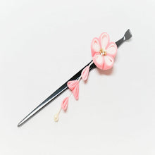 画像をギャラリービューアに読み込む, 髪飾り かんざし 2点セット つまみ細工 七五三 卒園式 スリーピン パッチンピン ヘアアクセサリー かみかざり