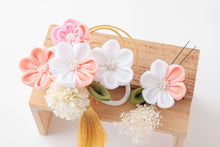 画像をギャラリービューアに読み込む, つまみ細工 簪 セット 縮緬 絞り ピンク 白 つまみ簪 京都 和装小物 大原商店 花しおり かんざし 袴 振袖 十三参り 卒業式 成人式 ママ振り 髪飾り 着物 結婚式 和装 髪 和服 浴衣 髪飾り かんざし 簪 高級 和装用 着物 訪問着 小紋 フォーマル ヘアアクセサリー