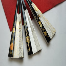 画像をギャラリービューアに読み込む, 結婚式 慶事用 扇子 末広 留袖 黒留袖 金銀扇 祝扇 祝儀扇 黒漆調 金 蒔絵 塗 黒骨 金銀 フォーマル