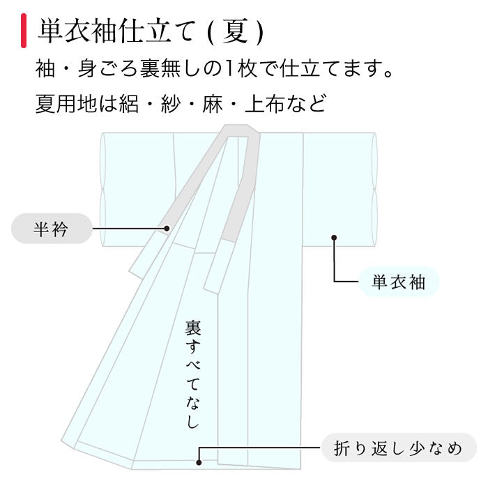 ❤ご予約専用　4712.長襦袢夏物　翠紗　正絹　1反　他 F-468】きもの英製 絽 長襦袢 月白色 無地 - 銀座きもの青木