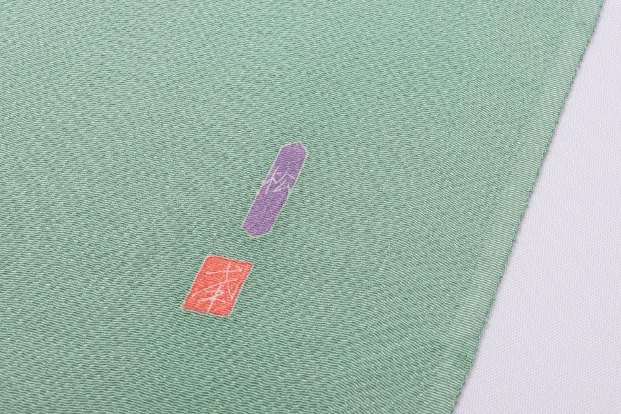 加賀友禅 正絹半衿 松 手書き 縮緬 緑 正絹 絹 半衿 本加賀友禅 作家 